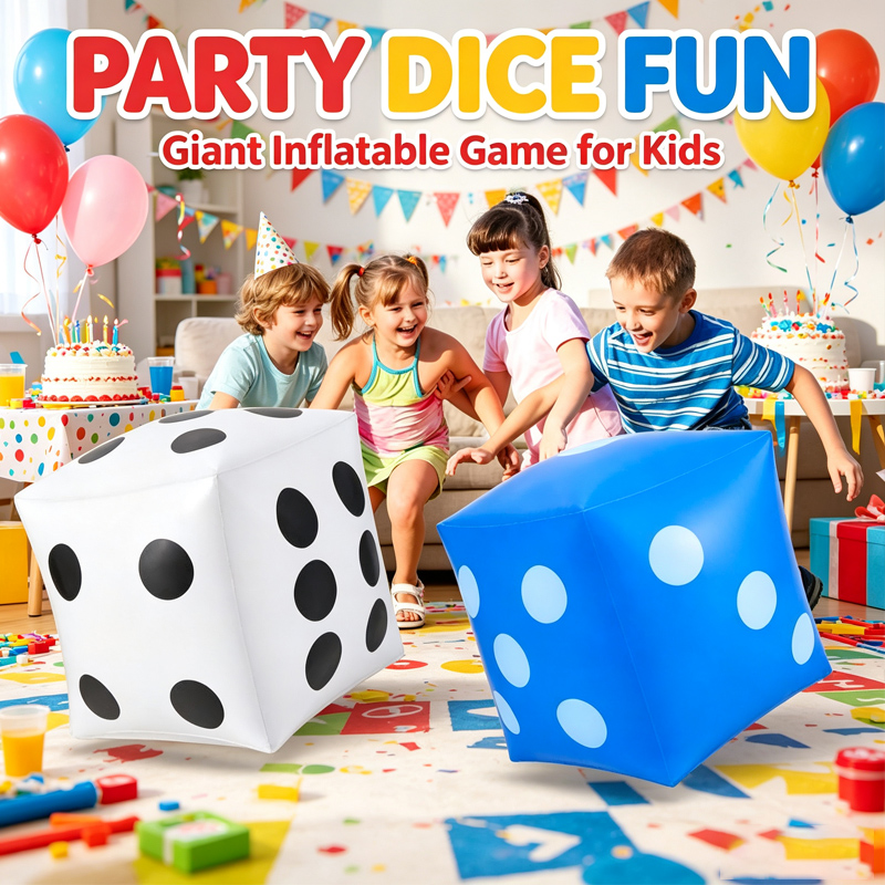 Party Games Gamecube - ลูกเต๋าเป่าลม PVC ขนาดใหญ่ ของเล่นเกมสำหรับงานปาร์ตี้ ลูกเต๋าตัวเลขแบบอินเทอร์แอคทีฟ สำหรับบาร์