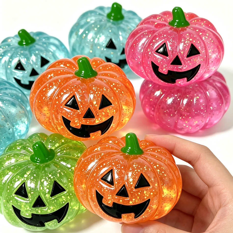 Party Games Adults Funny - ลูกบอลบีบคลายเครียดรูปฟักทองฮาโลวีน - ของเล่นบีบเนื้อนุ่ม คืนรูปช้า สำหรับคลายเครียด ของขวัญตลกๆ