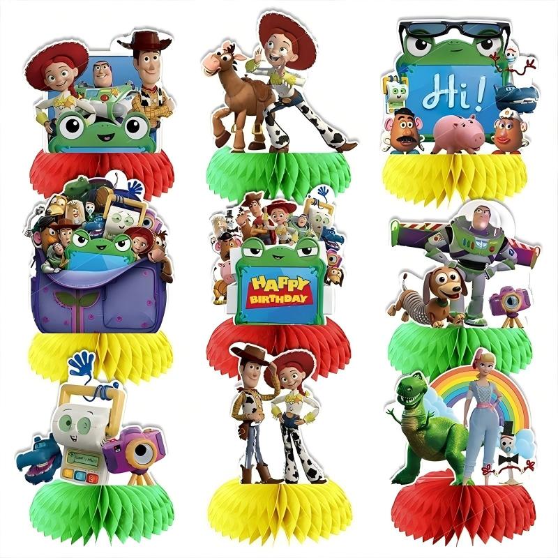 Party Games Gifts - ของตกแต่งโต๊ะธีมทอยสตอรี่ 5 ลายรังผึ้ง วู้ดดี้ บัซ ไลท์เยียร์
