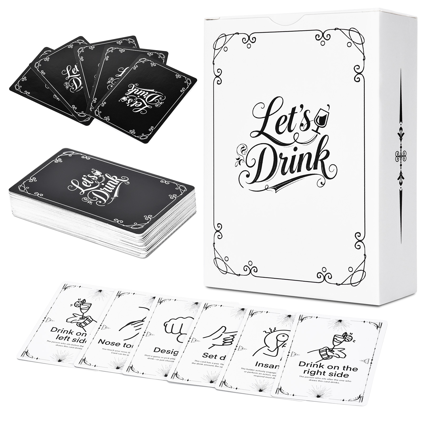 Party Games College - การ์ดเกมดื่มสำหรับผู้ใหญ่ – การ์ดท้าทายปาร์ตี้สุดฮา 52 ใบ สำหรับเกมดื่ม,