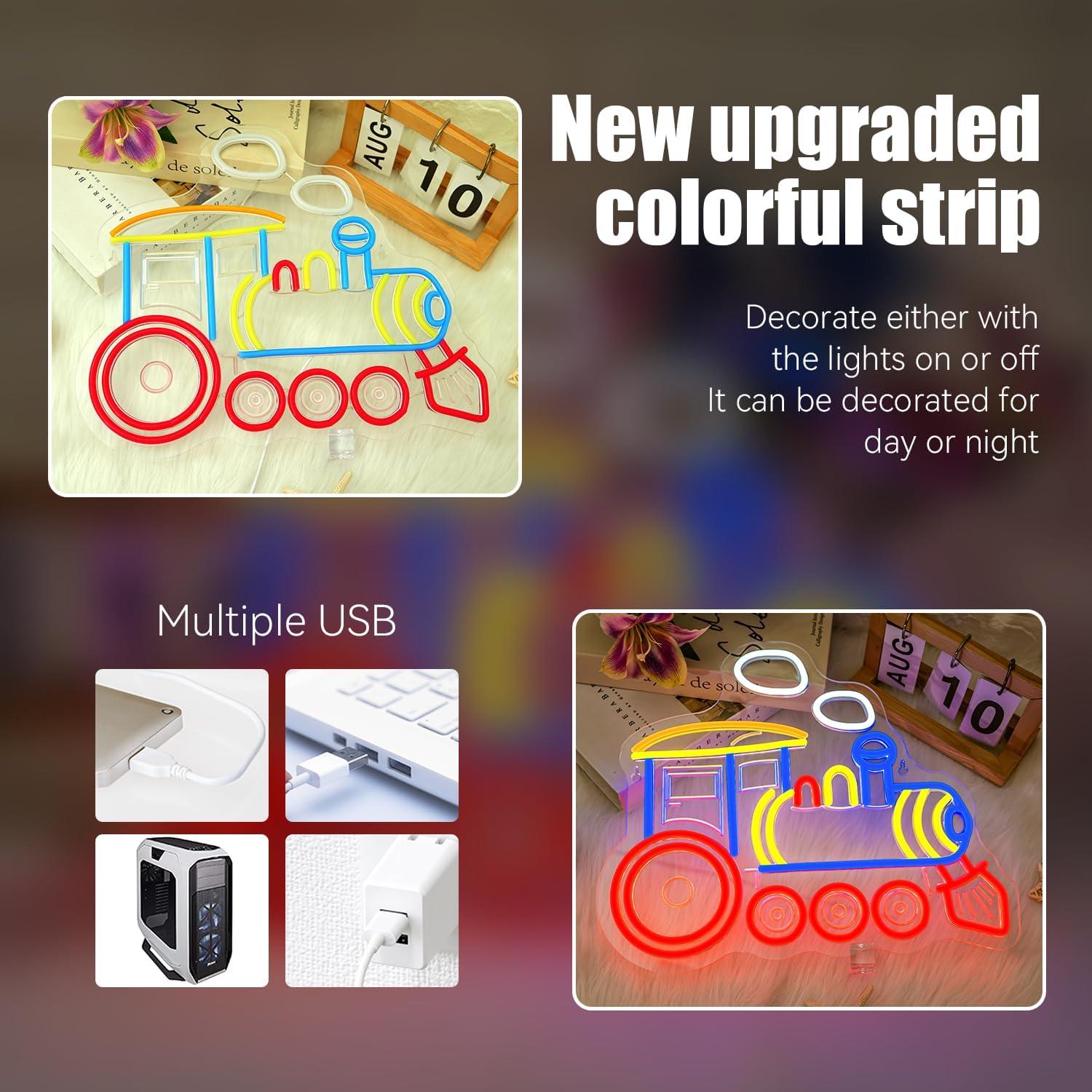 ป้ายไฟนีออนรูปรถไฟ ป้ายไฟ LED  - Party Games Shop บทวิจารณ์และราคา